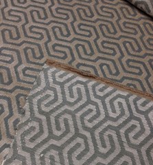 CARNEGIE MOROCCO STONE GRAY GEOMETRIC VELVET PILLOW FABRIC 2.1 YARDS 51″W