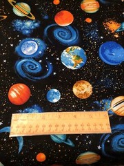 Space, Planets, Earth, Beehive,Cotton Fabric, Fat Quarter,FQ 18″ Long x 21″ Wide