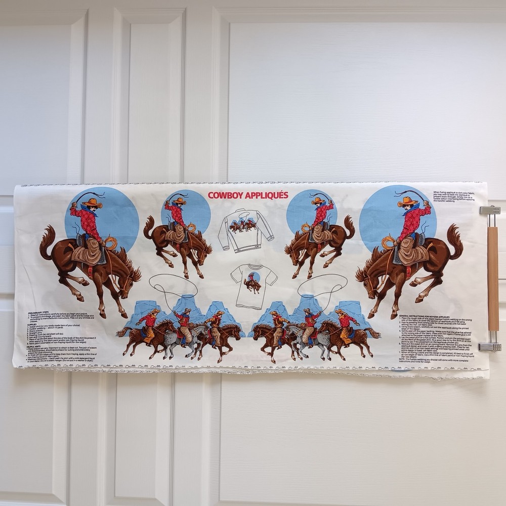 VIP Cranston Print Works Cowboy Appliques Cotton Panel 17″ x 44″