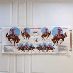VIP Cranston Print Works Cowboy Appliques Cotton Panel 17″ x 44″