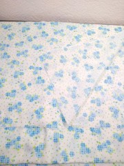 vintage FLANNELETTE fabric soft blue rose floral material 4 yards lightweight