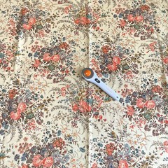 Vintage Concord Fabrics Florals on Beige Cotton Fabric by the Half Yard