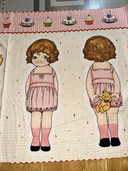 Penny Rose Fabric PAPER DOLLS BAKERY Cotton Fabric Panel Blue & Pink – New