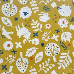 Vintage Floral Precut Fabric Squares 10×10, Purple 10 Inches, Yellow
