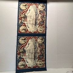 Patriotic Cotton Fabric Panel Lot Old Glory Centennial Soldiers Boots 5 piece