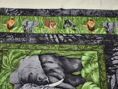 Lot 6 Wildlife Panels Safari Animals Woodland Cotton Fabric Bundle