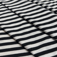 Jersey Black White 1/4″ Stripes R/P/S 60″ Wide Fabric Lot of 1 Yard & 25″ for $5