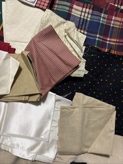 Large 13 Ib Lot Of Fabric Christmas Patterns Lace green Plaid Stripes Hearts