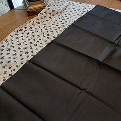 Vintage Coordinating Cotton Fabrics Black/White Solid & Print 4+ Yards NOS