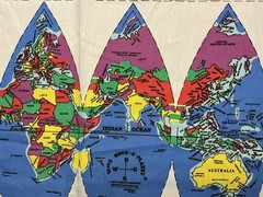 1988 Hugg-A-Planet EARTH Fabric Panel By XTG Products DIY Huggable World Map