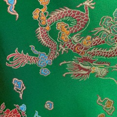 Hope GREEN Dragon Brocade Chinese Satin Fabric by the Yard – 10040