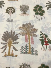 Cotton Fabric Sanganeri Indian 5 Yard Hand Block Print Pure Running Beige Floral