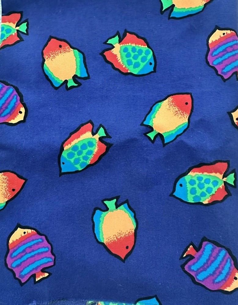 Hot Momma #9304 Neon Fish Fabric Polyester Cotton 1 1/2 yards 60″ wide
