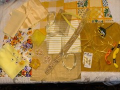 YELLOW Inspiration for Slow Stitching, Junk Journal Craft Supplies