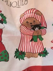 VTG Stunning 14 Christmas Quilting ,Cats,Bear Pillow Shirt LG Appliqués Fabric