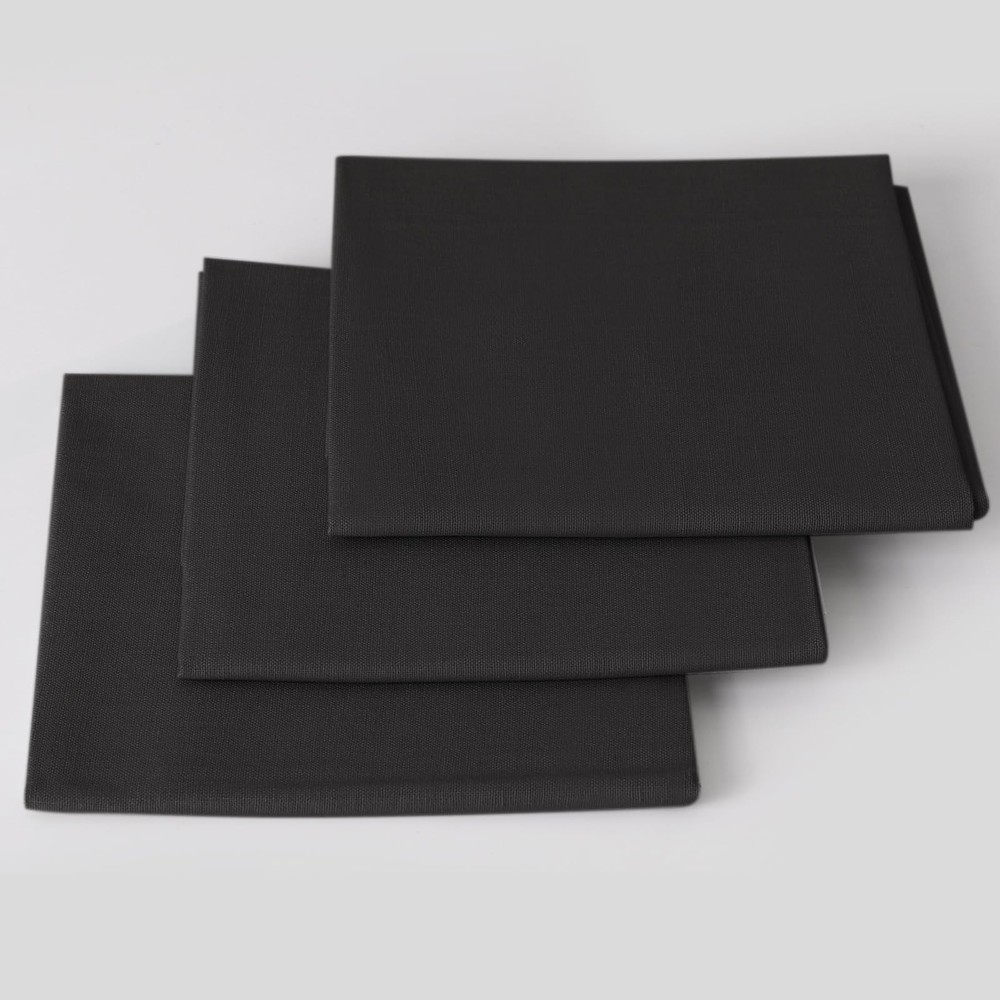 3 PCS 18×21 Inch Black Cotton Fabric Bundles Precut Quilting Material DIY Set