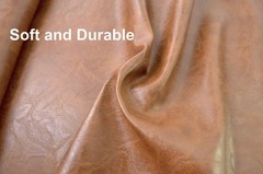 2 Yards 54″ x 72″ Distressed Crazy Horse Soft Faux Leather Fabric Brown Fake …