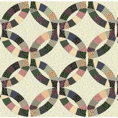 100% Cotton Fabric BTY 90 ” Cheater Quilt Wedding Ring