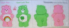 * Care Bears Fabric panel CHEER & GOOD LUCK cut sew 2 sd 14″ PILLOW DOLLS 18X45
