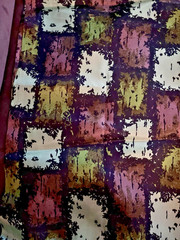 VTG `70s FUNKY Colorful Geometric Silky Synthetic 44″ X 23 Remnant
