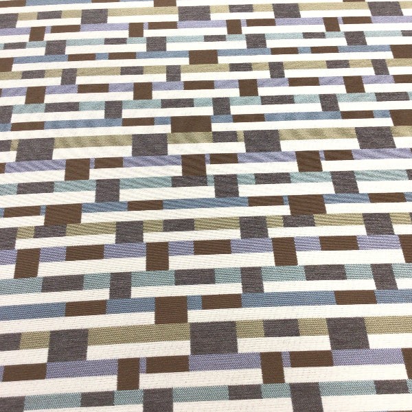 Remnant of Mayer Metal Strips Driftwood Sunbrella Upholstery Fabric