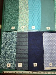 FQs 1/4 Yds Scraps Blue Aqua Turquoise Stripe dot Calico cotton quilting Fabric
