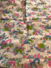 Vintage NEON Jungle Zebra Lion Giraffe Unbranded Fabric approximate 44”x 98”