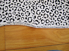 Animal Print Fabric Cheetah Spots White Black Cotton Cranston 1 1/2 YARDS