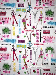 Fashion Runway Paris Milan New York Fabric By The Yard White Cotton Benartex