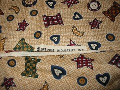 Patchwork Spools & Buttons Fabric Cotton – Springs Industries Vintage 25″ x 42″