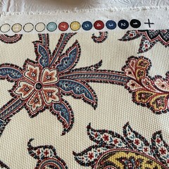 Vtg Waverly Tennyson Fabric Jacobean Floral Vine Cotton Screen Print 29”sq PIECE