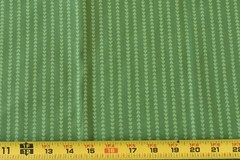 By 1/2 Yd, Green Heart-Stripes on Green Quilt Cotton, Avlyn/Smith/Milligan,P4474
