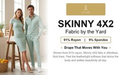 Skinny 4×2 Rib Knit Fabric by the Yard 4-Way Stretch Rayon Spandex 400 GSM
