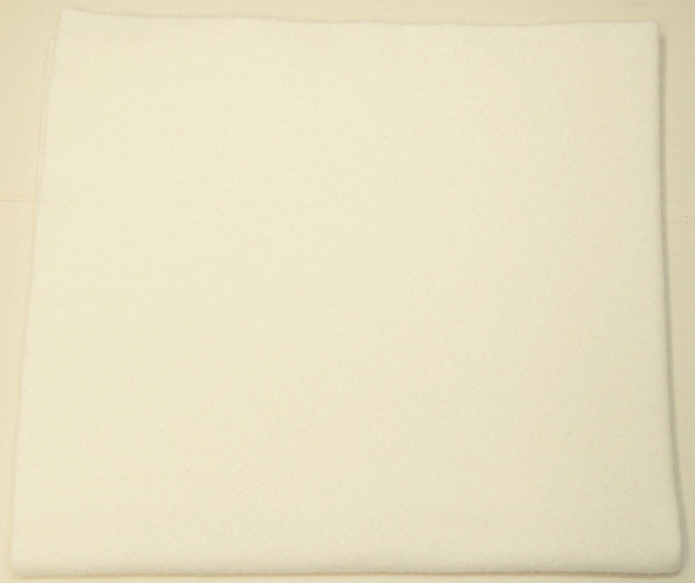 100% WOOL FABRIC for PENNY RUGS & APPLIQUE Mill-Dyed {Solid White} ~13″x16″ ea.