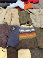 100% Wool Fabric Craft Material Up-Cycling Sweater Lot 17 Pounds 19 Pieces