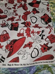 HTF Loralie Harris For Loralie Designs Hats,Bags & Shoes Oh My! Cotton 18″x 45″