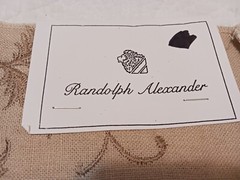 Randolph Alexander Linen Blend Floral Embroidered Fabric Samples Tan Blue Brown