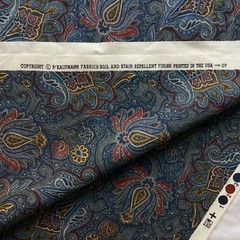 3+1/2 Yards Kaufmann Drapery Upholstery Fabric Blue Paisley 56″ Wide