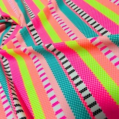 Spandex Stretch Fabric Animated Colorful Stripes print 60″ wide Swimsuit By Yard