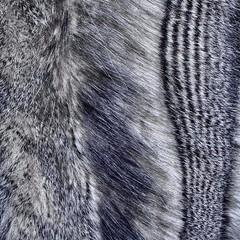 Faux Fur Fabric – Silver Gray & Black(#FFL14) – By the Yard
