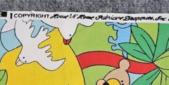 Vintage 1977 House N Home Fabrics & Draperies Noah’s Ark Screen Print 46 X 40in