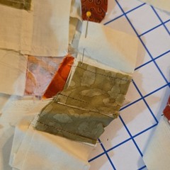 JOANN Swirl Cat Fabric Remnants Lot Brown Orange Cream Green Quilting Crafts