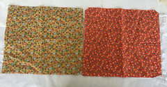 Vintage Quilt Fabric Calico Assorted Patterns Leaf/ Paisley Shape Printed Back