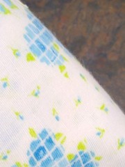 vintage FLANNELETTE fabric soft blue rose floral material 4 yards lightweight
