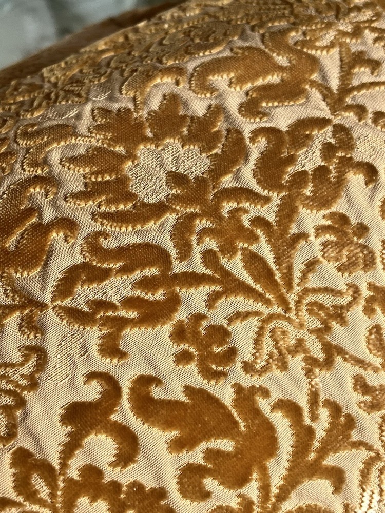 Vintage Yellow Gold Floral Damascus Operated Velvet Dim 48cm X 5.80m €99