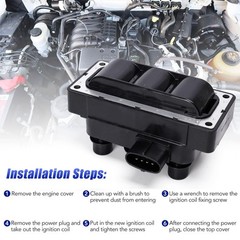 Unifizz Black Ignition Coil Fit for Ford Ranger Explorer Mustang Aerostar Tau…