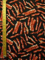 Bacon Strips Meat Bacon Snacks Food Cotton Fabric FQ