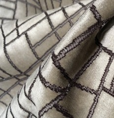 2YD ZINC TEXTILE Kiesler Jacquard Velvet Silver Grey Fabric Belgium $680 Retail