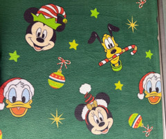 JOANNS DISNEY MICKEY MINNIE DONALD PLUTO CHRISTMAS FLEECE BTY