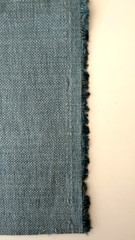 Romo Washable Linara Designer Woven Fabric in Smoke Blue Remnant, 0.7 Yd, New